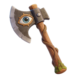 Mystical Eye Fantasy Battle Axe Icon | 3D RPG Weapon