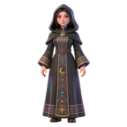 Mystical Sorceress 3D Character Icon - Fantasy Mage