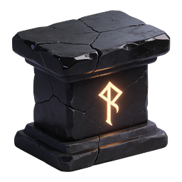 Mystical Stone Pedestal with Glowing Rune Icon