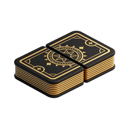 Mystical Tarot Cards Stack - Premium Black & Gold Icon