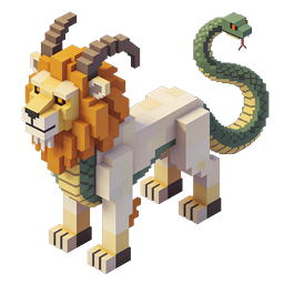 Mythical Chimera Voxel Creature 3D Icon