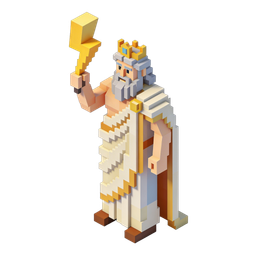 Stylized Greek God Icon with Lightning Bolt