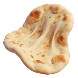 Naan Bread Icon - Realistic 3D Indian Flatbread Design