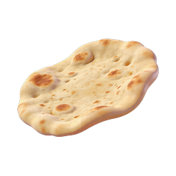 Naan-Brot Icon - Realistische 3D-Fladenbrot-Illustration