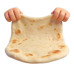 Naan Flatbread 3D Icon - Fresh Baked Indian Bread