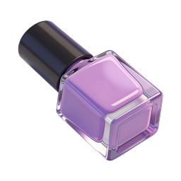 Purple Nail Polish Bottle 3D Icon - Beauty & Cosmetics