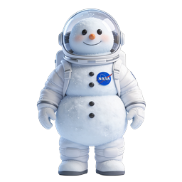 NASA Astronaut Snowman Icon - Cute Space Character