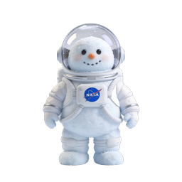 Icona carina di astronauta pupazzo di neve NASA | Mascotte spaziale per le vacanze