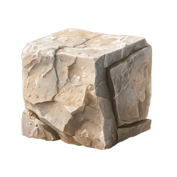 Natural Stone Cube 3D Icon - Realistic Mineral Block Design