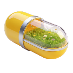 Nature Capsule Icon - Organic Medicine & Wellness Symbol