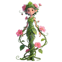 Nature Fairy Plant Character 3D Icon - Botanical Sprite