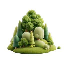 Nature Hill Icon | Green Landscape Illustration