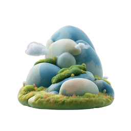 Clay Mountain Landscape 3D Nature Icon