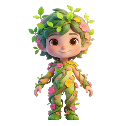 Nature Spirit Character Icon - Cute Forest Guardian