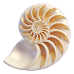 Nautilus Shell Cross-Section Spiral Icon | Nature Design