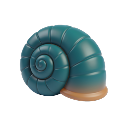 Nautilus Shell Icon | 3D Spiral Seashell Illustration