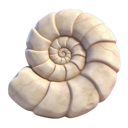 Realistic Nautilus Shell 3D Icon - Spiral Sea Life