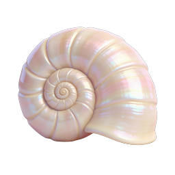 Pearlescent Nautilus Shell 3D Icon | Nature Collection