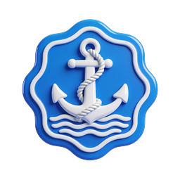Icono de insignia de ancla naval | Símbolo marítimo para aplicaciones oceánicas