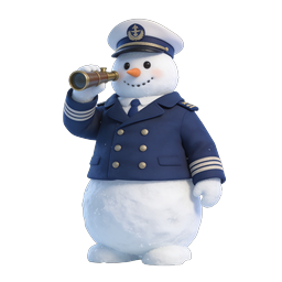 Naval-Officer-Schneemann-Icon - Festliche maritime Winterfigur
