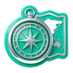Navigation Compass World Map 3D Icon | Travel & Exploration