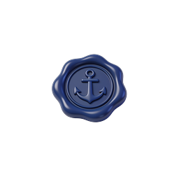Navy Anchor Wax Seal Icon | 3D Maritime Badge