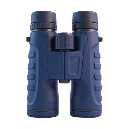Navy Blue Binoculars Icon | Realistic 3D Optical Equipment