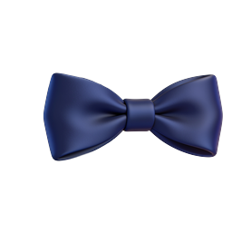 Navy Blue Bow Tie Icon - Classic Formal Accessory