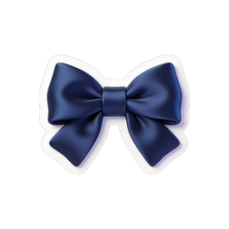 Navy Blue Bow Tie Icon - Realistic 3D Formal Accessory