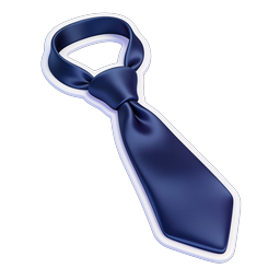 Navy Blue Necktie Icon - Formal Business Wear Illustration