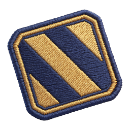 Bestickter Militär-Patch in Marineblau und Gold