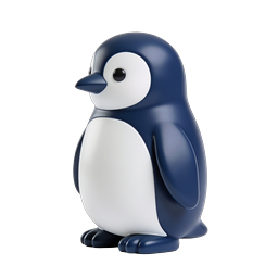 Süßes dunkelblaues Pinguin 3D-Spielzeug-Icon | Wintertier