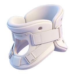 Medical Neck Brace Icon - 3D Clay Style Cervical Collar