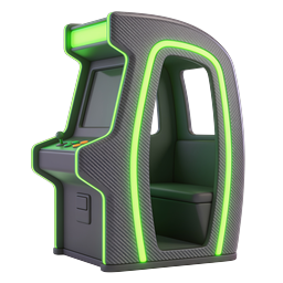 Neon Arcade Cabinet Gaming Machine 3D Icon