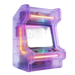 Icona 3D Cabinet Arcade Neon - Macchina da Gioco Retro