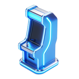Neon Arcade Machine Icon | Futuristic Gaming Cabinet