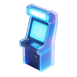Neon Arcade Machine Icon | Futuristic 3D Gaming Cabinet