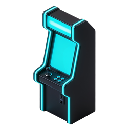 Icona cabinato arcade neon | Cabinato gaming retrò 3D