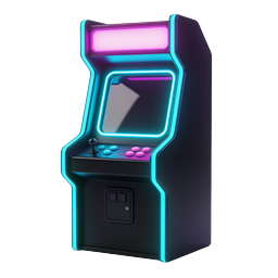 Neon Arcade Machine Icon - Retro Gaming 3D Illustration