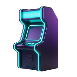 Neon Arcade Machine Icon | Retro Gaming 3D Illustration