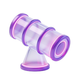 Neon Purple Cannon 3D Icon | Futuristic Glossy Design