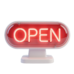 Иконка неоновой вывески Open | Индикатор доступности бизнеса