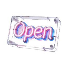 ネオン Open サインアイコン | 光るビジネス看板