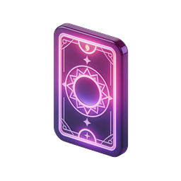 Neon Tarot Card Icon - Mystical 3D Symbol Design