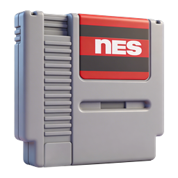 Retro NES Game Cartridge Icon - Classic Nintendo 3D Render