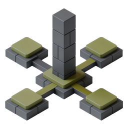 Isometric Network Hub Icon - Central Server Topology