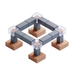 Isometric Network Nodes Icon | 3D Connection Diagram
