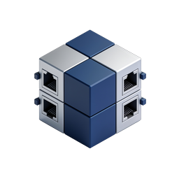 Isometric Network Switch Cube Icon for IT Projects
