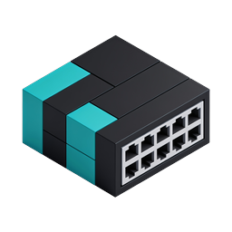 Network Switch Icon - 3D Isometric Tech Hardware
