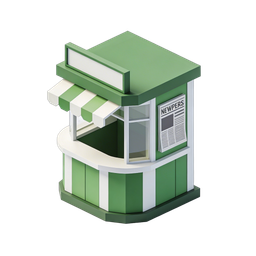 Stylish Green News Stand Icon for Media and Publishing